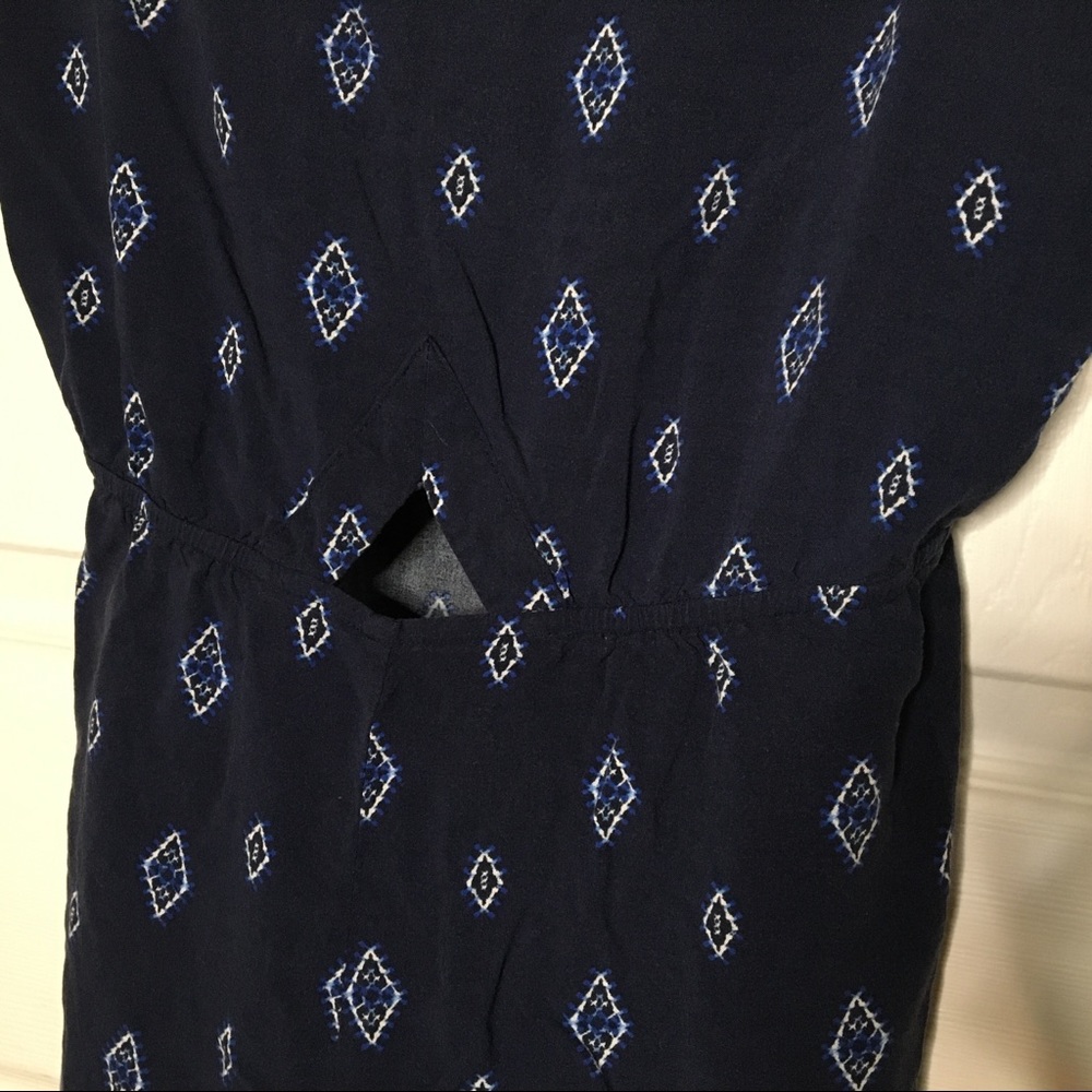 CHARMING CHARLIE Blue Black Boho Geometiric Pattern Summer Romper - Picture 2 of 4